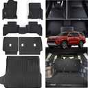 Floor Mats for 2025 Toyota 4Runner GasNon Hybrid EV & i-Force MAX 5-Seater with Trunk Mat, 6PC TPE All-Weather Set - Scanned Floor+Cargo+Seatback Mats, Non-Slip Odorless Fit Accessories