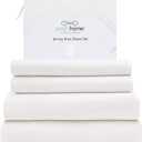 Posh Home Jersey Knit Sheet Set 3-Piece Jersey Cotton Bed Sheets - Breathable, Soft & Comfy - Twin Sheets - White, 1 Pillowcase included