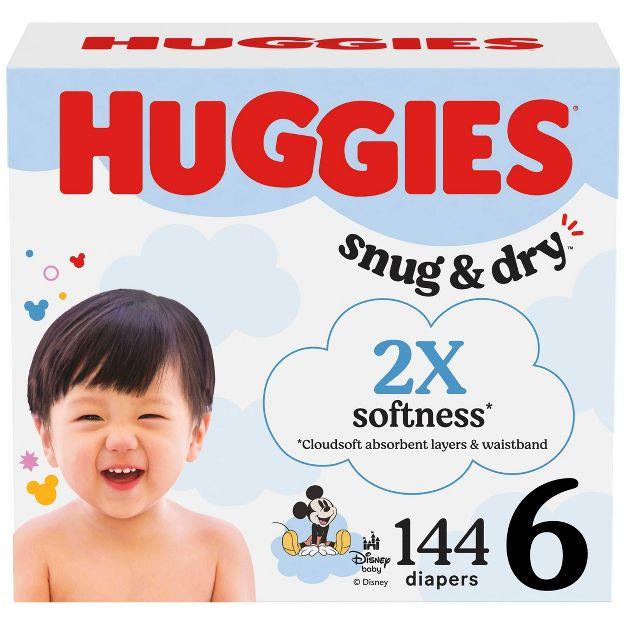Huggies Snug & Dry Disposable Diapers - (Size 6 and Count of 144, 2 Packs of 72)