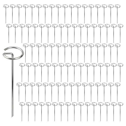 100 Pack Landscape Staples 8 Gauge 6 Inch Galvanized Garden Stakes SOD Pins Yard Lawn Spikes for Plant Cover, Tent, Weed Barrier Fabric, Turf, Inflatable and Outdoor Decoration