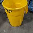 Rubbermaid Commercial Products BRUTE Heavy-Duty Round Trash/Garbage Container, 44-Gallon, Yellow, for Landscapers/Construction Sites/Restaurants/Back of House/Offices/Warehouses