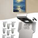 10 Canvas Hangers for Drywall Claw Hooks: Heavy Duty Damage Free Holds up to 40 lb 18"x24" Large Canvas Picture Frame Hanger Kit - Wall Hanging Hook Easy Removable for Room Dcor