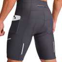 Bicycle Shorts for Men 3D Padded Bike Cycling Underwear Road Biking Biker Mountain Riding Cycle UPF 50+ Shorts Zipper Pockets?Dark Grey Small