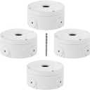 Plastic Universal Junction Box for Bullet & Dome IP Security Camera Mount Bracket (White-4 Pack)
