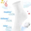 Boys Girls Kids Socks Crew Socks 5 Pack for 2-4,4-6,6-8,8-10,10-12,12-14 Years Old White Black Grey Blue Pink (Large)