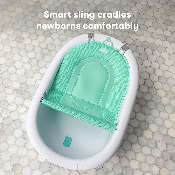  Baby 4-in-1 Grow-with-Me Baby Bathtub, Baby Tub for Newborns to Toddler with Removable Bath Seat & Backrest for Bath Support in Tub
