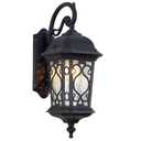 NLIEOPDA Large Outdoor Wall Light 20.87" H Black Waterproof Outside Wall Sconce Classical European Style Porch Light with Water Glass for Entryways, Yards, Front Porch