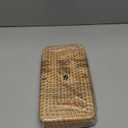 Small Rattan Serving Tray, Woven Rectangle Traykey Bowl for entryway, Natural Wicker Trays Key Bowl Decorative Baskets for Coffee Table, Kitchen, Bathroom