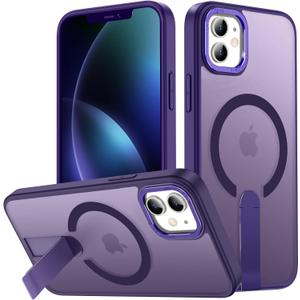 Case for iPhone 11 Compatible with Magsafe, Built-in Invisible Stand [Military Grade Drop Tested] Strong Magnetic Shockproof Slim Protective Phone Case Cover for iPhone 11 6.1 (Purple)