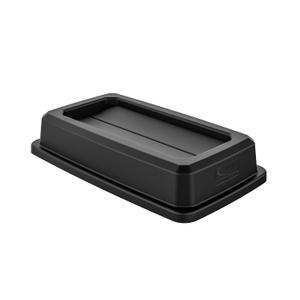 Suncast Commercial Resin Lid with Double Flip Top for 23 Gallon Slim Trash Cans, Snap-On Design for Easy Trash Disposal, Black, Made in The USA