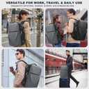 POSO Vacuum Backpack Travel – 60L Expandable Vacpack Backpack with Vacuum Pump/TSA Lock/Laptop Compartment (Fits 17"), Water-Resistant Compression Bag for Flight & Business (Grey)