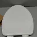 Mayfair Linden Slow Close Toilet Seat, Non Slip Heavy Duty Wood, Easy Install, Made in USA, Elongated, White, 2 Pack