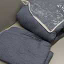 palassio Blue Cotton Quilt King Size Bedding Sets with Pillow Shams, Lightweight Soft Bedspread Coverlet, Quilted Comforter Bed Cover for All Season, 3 Pieces, 106x96 inches (Blue Grey-wave)