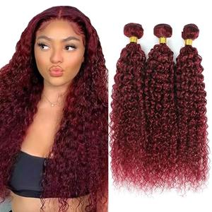 Burgundy Bundles Human Hair Vinmdonm 99J Kinky Curly 3 Bundles 22 22 22 Inch Redy Kinky Curly Bundle Human Hair Extensions 300g