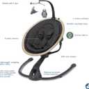 Maxi-Cosi Cassia Smart Baby Swing for Infants, Portable Foldable Swing with Music, 360 Rotation, 5 Speeds, 12 Melodies, EcoCare Fabric, Auto Motion Sensor, 2 Reclines, Classic Graphite