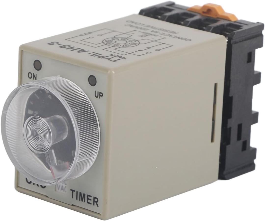 Timer Relay, Delay ON Time Relay, AH3-3 AC 110V 0-10 Seconds Knob Control Timer Relay Delay ON Time Relay with Base AC 110V