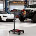 DEHOYI Adjustable Height Tool Cart with Wheels for Garage, Mechanic Rolling Tool Tray Table, Heavy Duty Metaol Tool Cart(Black)
