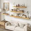Marsmiles Natural Wood Floating Shelves, 72'' Long, 9.3'' Deep, Set of 1