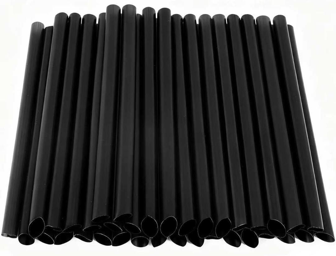 100 PCS Boba StrawsIndividually Wrapped Straws for Smoothiestraws disposable Milkshake, Bubble Tea & Thick DrinksBlack