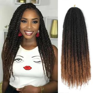 Marley Twist Braiding Hair 18 Inch Marley Hair Ombre Cuban Twist Hair 8 Packs Afro Kinky Curly Twist Crochet Hair Long Marley Twist Hair Extension (18 Inch, 1B/4/30)