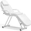 BarberPub Adjustable Tattoo Chair, 72 inches Tattoo Table, Multi-Purpose Facial Chair for Client, Esthetician Bed 0015 (White)