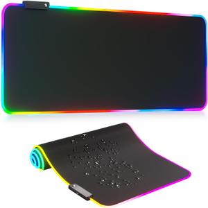 RGB Mousepad Led Mouse Pad, Large Mouse Pad,Led and Big Mouse mat (Black)