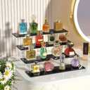 4 Tier Acrylic Display Risers, Black Perfume Organizer Stand, Large Cupcake Stand Holder, Dessert Display for Party, Display Shelf for Figure and Collection, Riser Stand for Decoration and Organizer