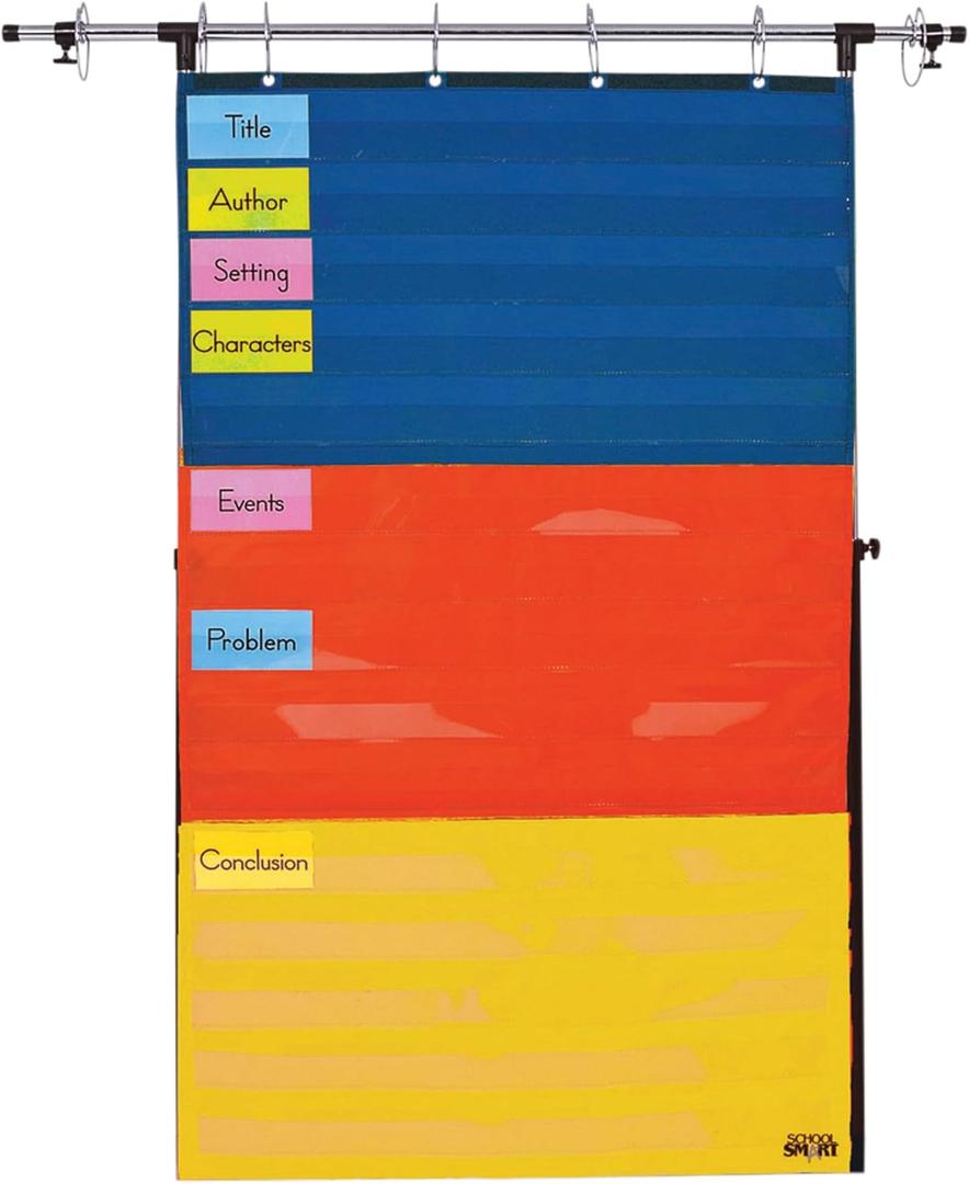 School Smart Adjustable Pocket Chart, 60 x 34 Inches