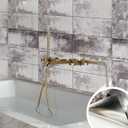 LiveInUrban Vintage Foxed Subway Silver Antique Chrome Reflective Style Wallpaper, Grunge Peel and Stick Contact Paper for Wall Furniture Vanity Dresser Home Decor, 22.83"x78.74"