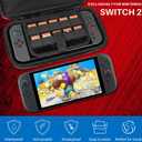 LM BODYCARE Carrying Case for Nintendo Switch 2 (2025), Large Capacity Portable Hard Shell Pouch Carrying Travel Game Bag for Switch 2, with 10 Game Card Slots & Pockets for Console & Accessories