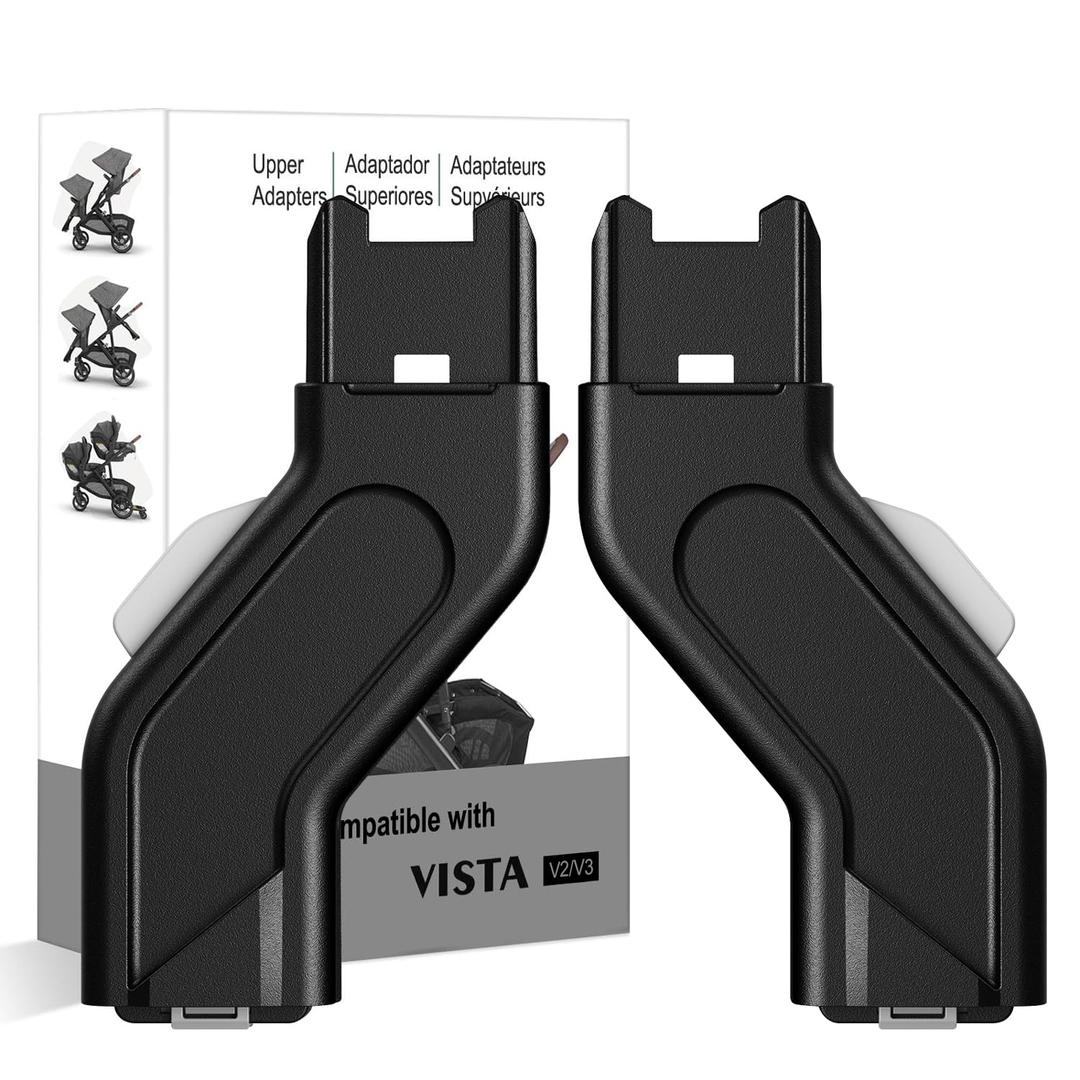 Upper Adapter Accessories Compatible with UPPAbaby Vista, Vista V2, Vista V3 Strollers/Bassinet, Toddler Sea, Infant Car Seats(Aria, Mesa V2, Mesa Max) (1 Set (2 Pcs), Black)