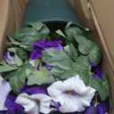 MARTINE MALL Artificial Flowers for Outdoors, 1 Potted Realistic Fake Outdoor Flowers, UV Resistant Silk Petunia Flower for Outside Look Real Faux Flower Plants in Pot for Porch Garden Decor, 20''