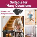 Upgrade 2 Pcs Baby Gate Banister Adapter NoDrill Stair Railing Mount, Fits 23.5 Round/Square Posts, Compatible with Baby & Pet Safety Gates (Black, Standard-B)