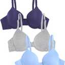 Fruit of the Loom Women's Multi-Pack Cotton T-Shirt Bra - Ultra-Soft, Flexible, and Invisible Under Tees38 DDD
