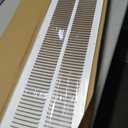 HVAC Premium 8'' x 32'' [Duct Opening] Flat Stamped Steel Return Air Grille - Sidewall and Ceiling - HVAC Vent Duct Cover - White [Outer Dimensions: 9.75''w X 33.75''h]