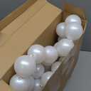 Canlierr 2 Pcs 6.5ft Wedding Giant Pearl Garland Decorations 60mm Large Faux Bead Garland with Hook for Ceremony Photo Booth Outdoor Proposal Scene Garden Beach Party Decor (Ivory White, Simple)