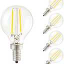 4 x 2W G45 Candelabra LED Bulbs Dimmable(4 Pack)- E14 Base Vintage Edison Incandescent Bulb 20W Equivalent 6000K Daylight White Bulbs for Home,Pendant Light,Sconces,Light Fixtures AC110V~130V