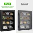 3" Belt Buckle Display Case 1612 Black Shadow Box with Glass Door Wall-Mounted Belt Buckle Holder & Display Frame for Collectibles Home Dcor Picture Frame (For belt buckles under 3" in height only)