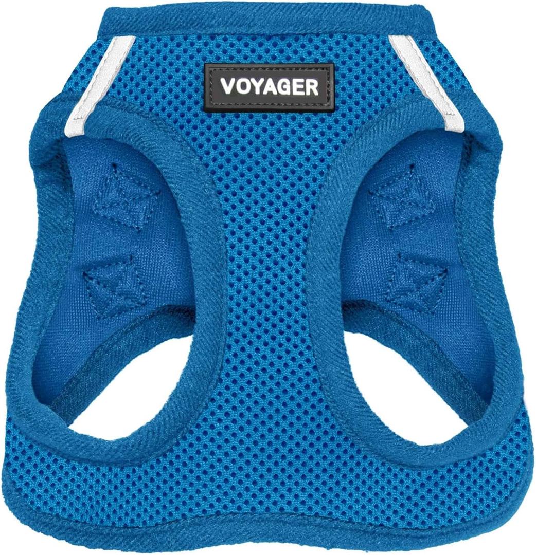 Best Pet Supplies - All Weather Mesh, Reflective, No Pull Harness for Small, Medium Dogs, Cats - Secure with Hook & Loop Fastener, Buckle, Double D-Rings - Royal Blue, L (L (Chest: 18 - 20.5"))