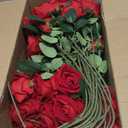 50 PCS Fake Red Roses, Artificial Red Flowers Bulk Realistic Silk Faux Rose with Stems for Wedding Decoration Anniversary Bridal Bouquet DIY Floral Arrangement Romantic Home Decor Gifts