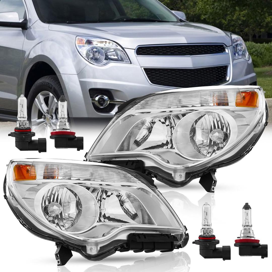 TODO Headlight Compatible with Equinox Headlamp 2010-2015 Left Driver+Right Passenger