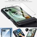 Vizvera for Motorola Razr Ultra 2025 Case with Hinge Cover,Built-in Screen Protector Shockproof All-Inclusive Smartphone Cover Wireless Charging for Motorola Razr Ultra 2025(Black)