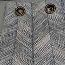 jinchan Blue Printed Curtains 84 Inch Length for Living Room Grommet Jacquard Curtains with Herringbone Pattern Modern Room Darkening Drapes Bedroom Window Curtain Set 2 Panels