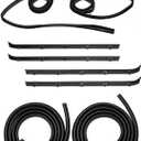 WEILEITE Front Door Window Molding Rubber Felt Trim Seal Weather Stripping Kit Fit for GMC C1500 C2500 C3500 K1500 K2500 K3500 Jimmy Chevy C10 C20 C30 K10 K20 K30 Blazer Suburban V1500 R1500 Truck