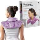 Sharper Image Heated Neck & Shoulder Wrap - Microwavable Warm & Cooling Plush Pad, Scented Aromatherapy (100% Natural Lavender & Herb Spa Blend), Pain Tension Headache Relief Therapy, Gift for Women (Purple)