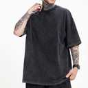 3 Pcs Men's Oversized Cotton Summer T-Shirts - Vintage Baggy Tee Loose Fit Short Sleeve T-Shirts Casual Streetwear (Large)