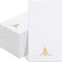 100PCS Christmas Gold Napkins Disposable - Heavy Duty Christmas Tree Napkin - Yule Paper Hand Towels - Xmas Gold Napkin for Kitchen Bathroom Noel Parties Dinners and Events (White)