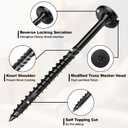 FMhotu #14 Heavy-Duty Wood Screws, Star Drive Deck Screws, Rust Resistant Timber Screws for Timber/Log/Landscaping Wood (2-7/8 Inch,50Pcs,Black)
