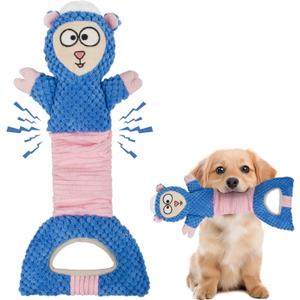 Dog Squeak Toys Interactive Pet Toy with Crinkle Paper Pull Chew Toys for Dogs Blue