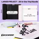 TECKWRAP Glossy Black Permanent Vinyl & Transfer Tape for Vinyl-12 x 10 FT w/ Red Alignment Grid Transfer Paper, Medium Tack Transfer Tape Black Vinyl Bundle for Decals, Signs Stickers, Home Decor